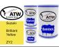 Preview: Suzuki, Brilliant Yellow, ZY2: 500ml Lackdose + 500ml Klarlack + 250ml Härter - Set, von ATW Autoteile West.